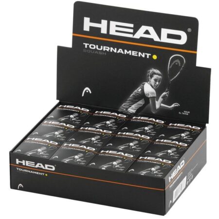Head Tournament Squash Balls Single Yellow Dot Box of 12 Designed from a remarkable rubber